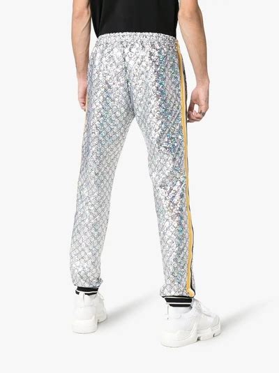 gucci laminated sparkling joggers|farfetch gucci joggers.